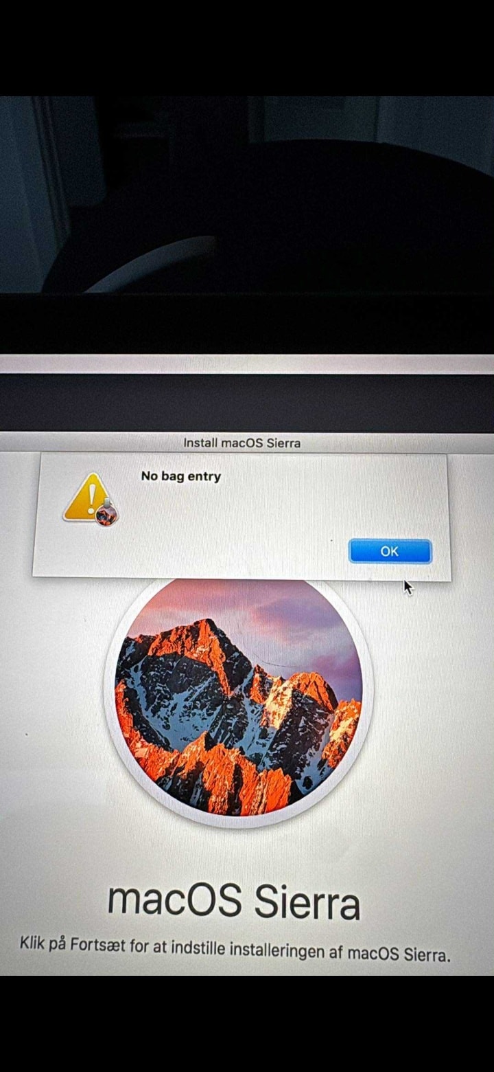 macOS Sierra – "No bag entry" fejl